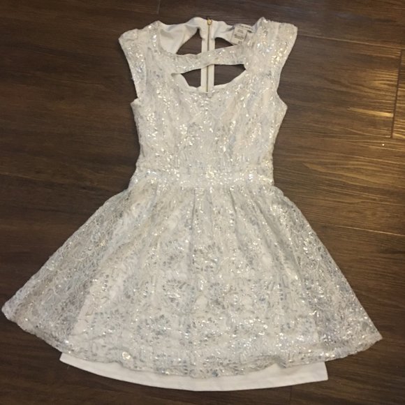 American Rag White and Silver Mini Dress - Picture 1 of 3